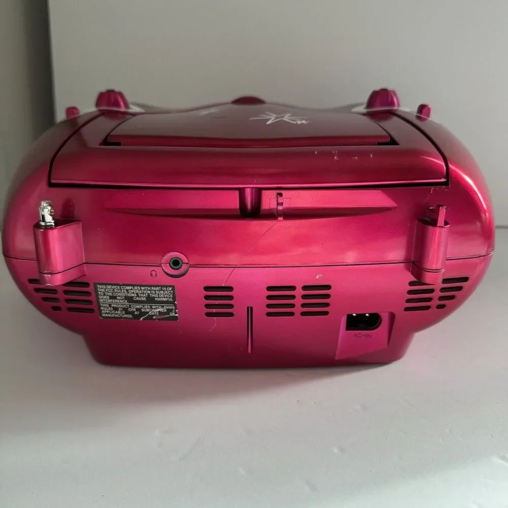 Nextplay Hot Pink Glitz & Glitter AM/FM Cd BOOMBOX NP400GB Works & Sounds Great - Picture 13 of 16